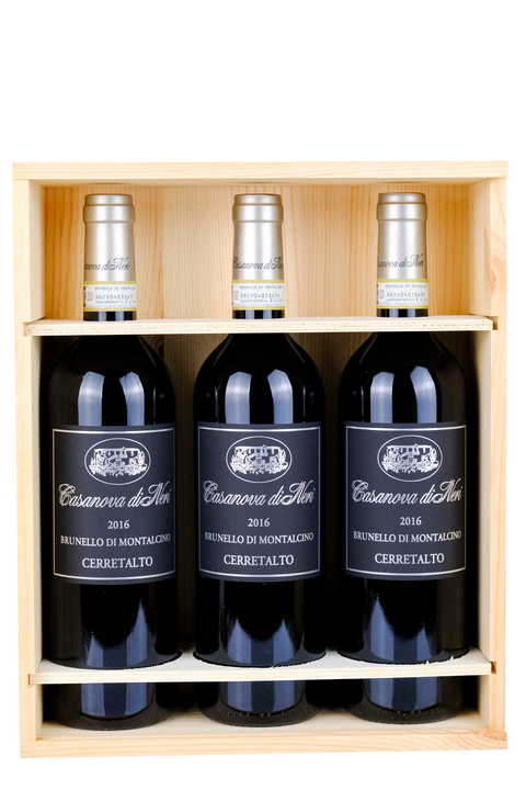Cerretalto 2016 Brunello di Montalcino Casanova di Neri Cassa legno 3 bottiglie