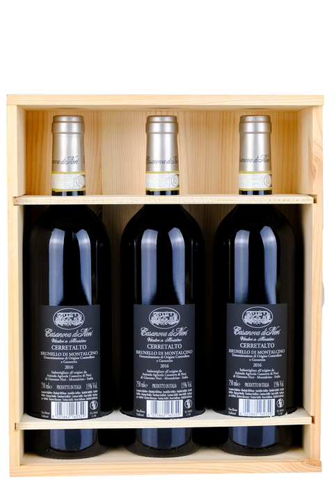 Cerretalto 2016 Brunello di Montalcino Casanova di Neri Cassa legno 3 bottiglie