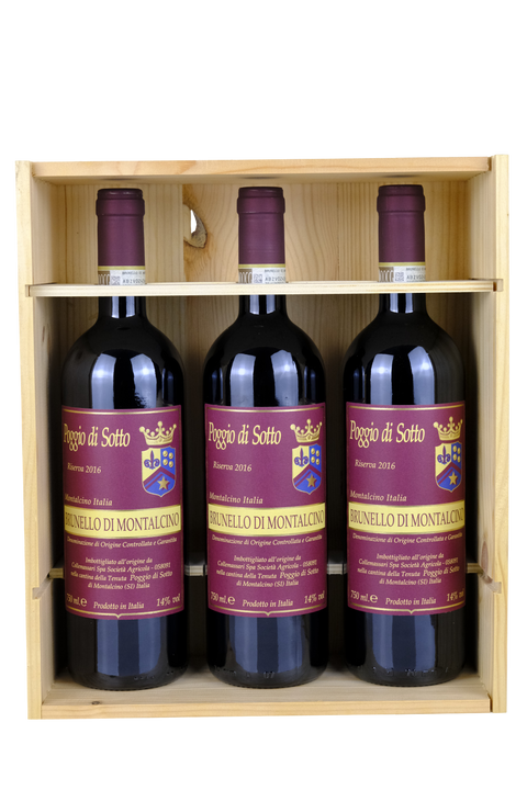 Poggio di Sotto 2016 Cassa Legno 3 BT